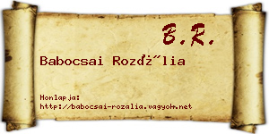 Babocsai Rozália névjegykártya
