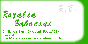 rozalia babocsai business card